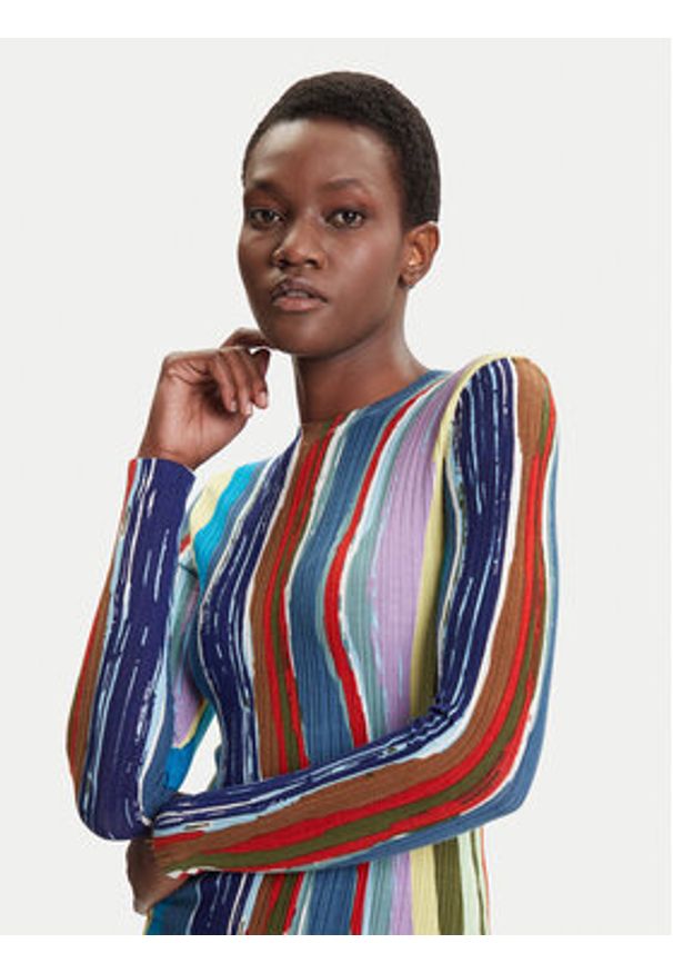 Desigual Sukienka codzienna Carla 25WWVF07 Kolorowy Slim Fit. Okazja: na co dzień. Materiał: syntetyk. Wzór: kolorowy. Typ sukienki: proste. Styl: casual