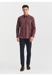 Pako Lorente - PAKO LORENTE - Bordowa koszula w geometryczny wzór. Kolor: czerwony. Materiał: elastan, bawełna. Długość rękawa: długi rękaw. Długość: długie. Wzór: geometria. Sezon: jesień #10