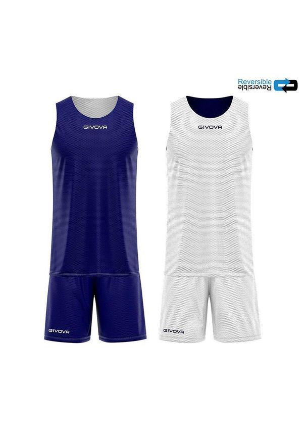 Givova - Podwójny zestaw w siatce 2XS — dziecięcy unisex. Kolor: wielokolorowy, niebieski, biały. Sport: koszykówka
