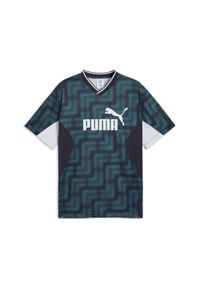 Puma - Męska luźna koszulka piłkarska Essentials z blokami kolorów PUMA. Kolor: zielony. Sport: piłka nożna #1