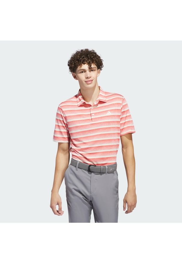 Adidas - Two-Color Striped Polo Shirt. Typ kołnierza: polo. Kolor: biały, czerwony, wielokolorowy. Materiał: materiał. Styl: elegancki