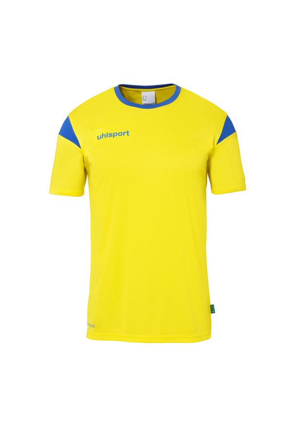 UHLSPORT - Koszulka Uhlsport Squad 27. Kolor: niebieski, żółty, wielokolorowy. Materiał: jersey. Wzór: kolorowy, napisy. Sport: piłka nożna