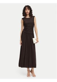 Vero Moda Sukienka wieczorowa Penelope 10351455 Brązowy ciemny Regular Fit. Kolor: brązowy. Materiał: syntetyk. Styl: wizytowy #5