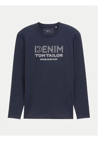 Tom Tailor Denim Longsleeve 1043484 Granatowy Regular Fit. Kolor: niebieski. Materiał: bawełna. Długość rękawa: długi rękaw #4