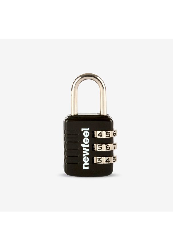 Decathlon - Kłódka z szyfrem. Kolor: czarny. Materiał: materiał. Wzór: kolorowy. Sport: fitness