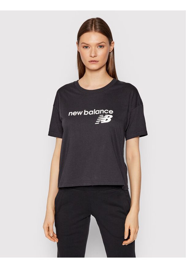 New Balance T-Shirt WT03805 Czarny Relaxed Fit. Kolor: czarny. Materiał: bawełna