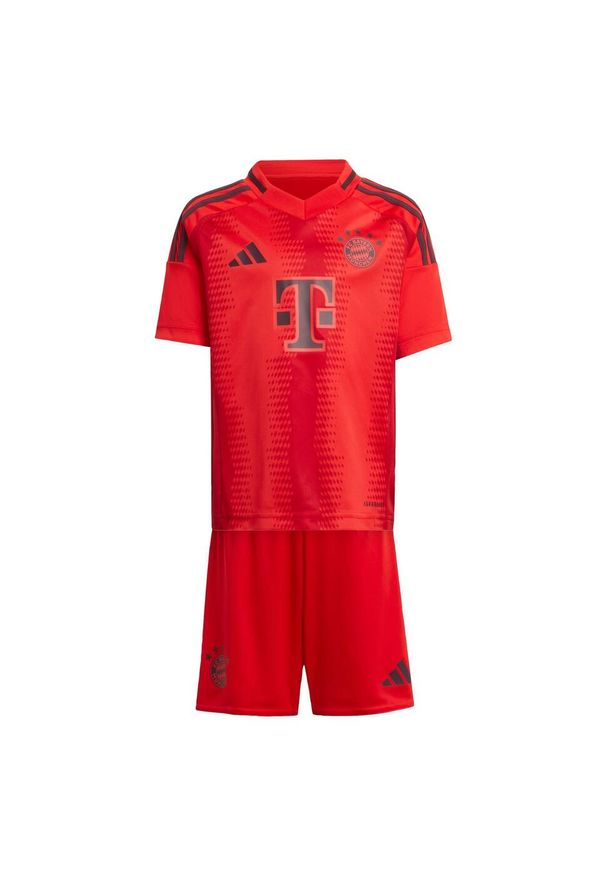 Adidas - Zestaw FC Bayern 24/25 Home Mini. Kolor: czerwony. Materiał: materiał. Sport: piłka nożna
