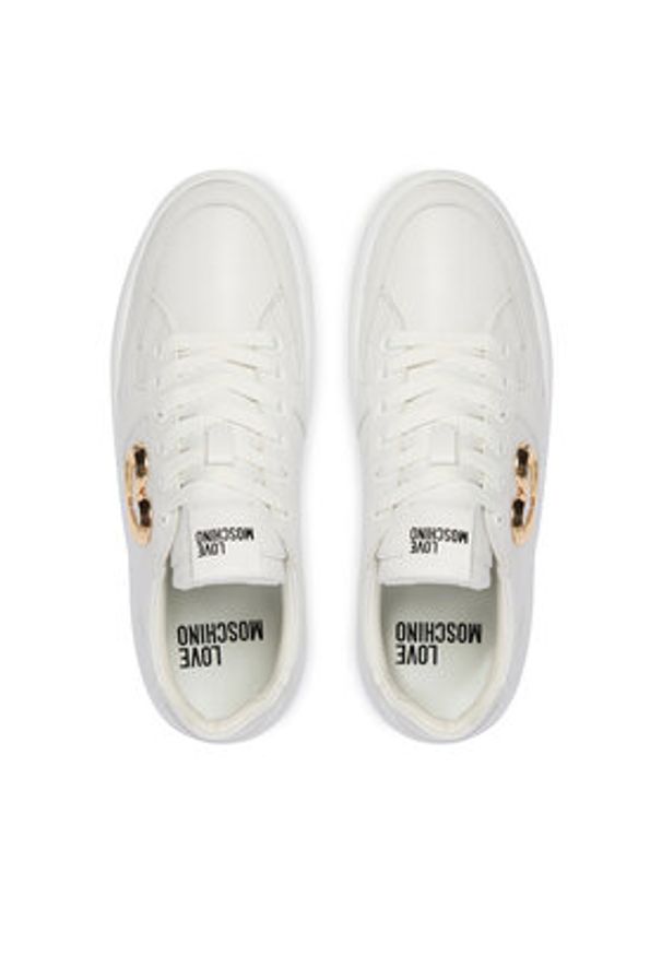 Love Moschino - LOVE MOSCHINO Sneakersy JA15485G0OIA0100 Biały. Kolor: biały. Materiał: skóra