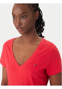 Tommy Jeans T-Shirt DW0DW20458 Czerwony Slim Fit. Kolor: czerwony. Materiał: bawełna #3
