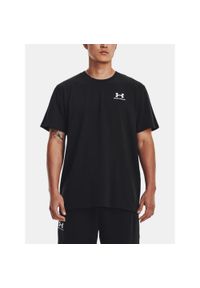 T-Shirt Męski Oversize Under Armour M Logo Emb Heavyweight. Kolor: czarny. Sport: fitness #1
