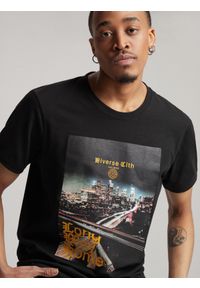 Diverse - T-shirt męski z nadrukiem JACKALSS C S1820 -. Kolor: czarny. Materiał: bawełna. Wzór: nadruk #3