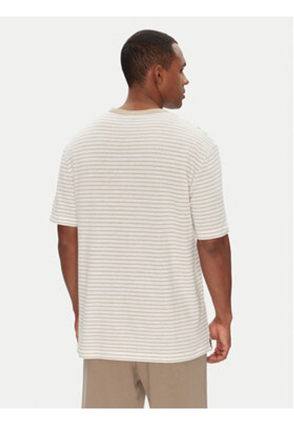 BOSS T-Shirt H-Taut 28 50537498 Beżowy Regular Fit. Kolor: beżowy. Materiał: bawełna