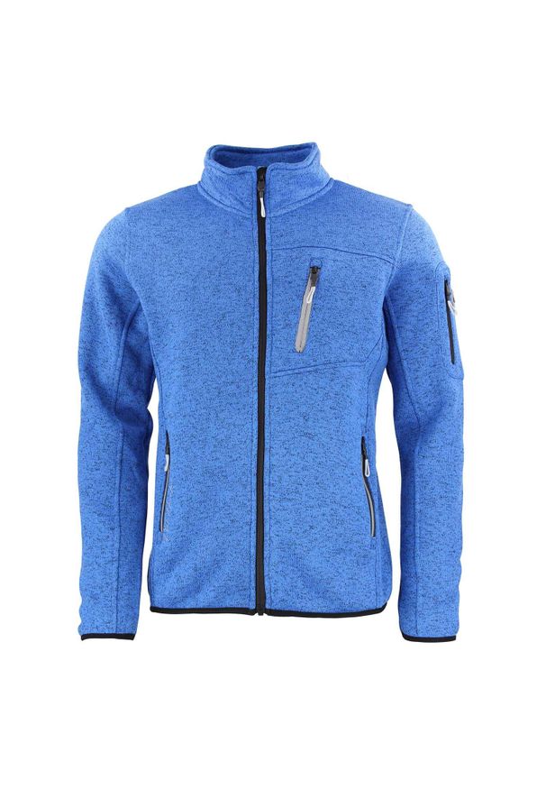 PEAK MOUNTAIN - Polar zapinany na zamek błyskawiczny Peak Mountain Cemaillon. Kolor: szary, niebieski, wielokolorowy. Materiał: polar. Sezon: zima. Styl: wakacyjny, elegancki