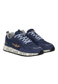Aeronautica Militare - AERONAUTICA MILITARE Granatowe sneakersy męskie, Rozmiar 43. Okazja: na co dzień. Kolor: niebieski. Materiał: materiał #2