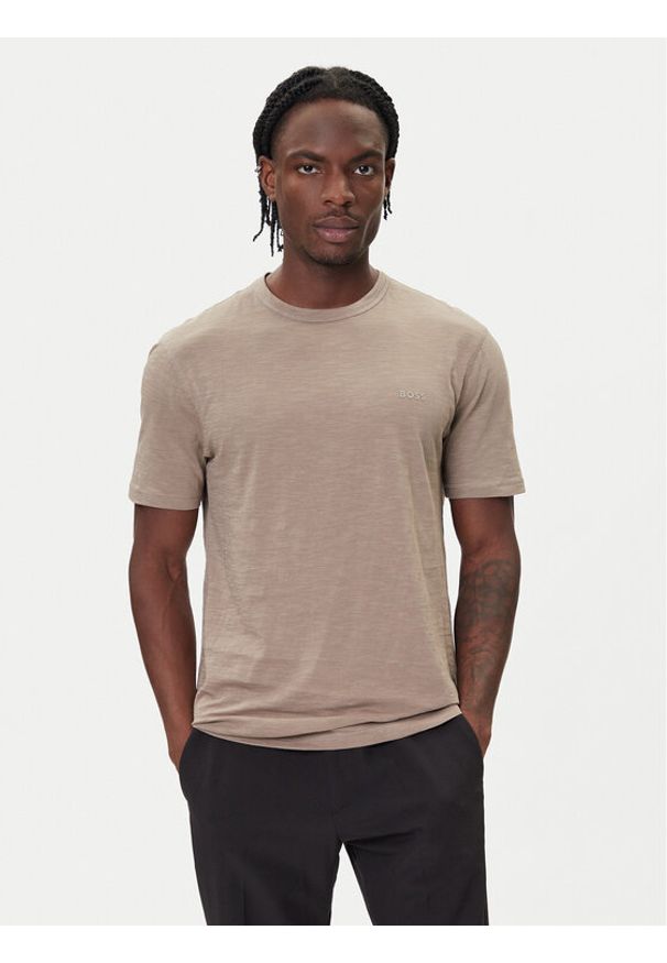 BOSS T-Shirt Tegood 50508243 Beżowy Regular Fit. Kolor: beżowy. Materiał: bawełna