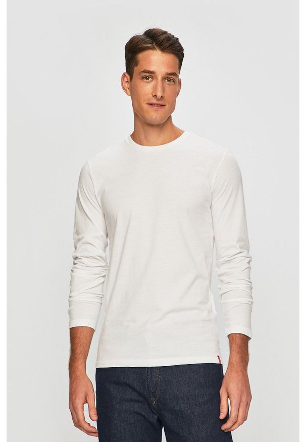 Levi's® - Levi's - Longsleeve. Okazja: na co dzień, na spotkanie biznesowe. Kolor: biały. Materiał: dzianina. Długość rękawa: długi rękaw. Styl: biznesowy, casual