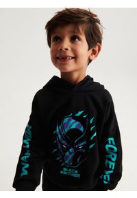 Reserved - Bluza Czarna Pantera - czarny. Kolor: czarny. Materiał: bawełna, dzianina. Wzór: motyw zwierzęcy #1