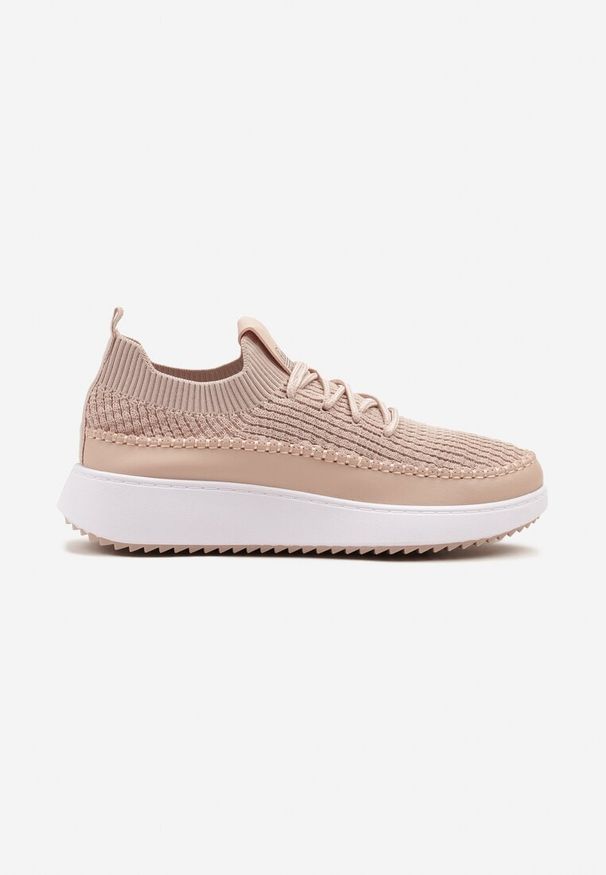 Born2be - Różowe Buty Sportowe Sneakersy z Elastycznym Cholewkami Liovanya. Okazja: na co dzień. Kolor: różowy. Materiał: jeans. Szerokość cholewki: normalna. Wzór: aplikacja