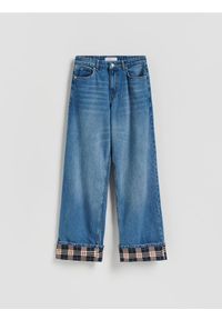 Reserved - Jeansy wide leg - niebieski. Kolor: niebieski