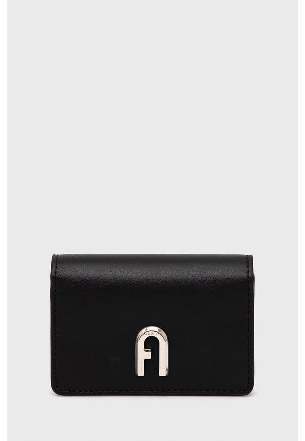 Furla Portfel skórzany Moon damski kolor czarny. Kolor: czarny. Materiał: skóra. Wzór: gładki