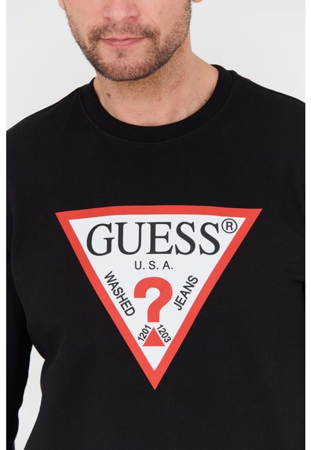 Guess - GUESS Czarna męska bluza Audley, Rozmiar XXL. Kolor: czarny
