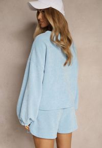 Renee - Niebieski Basicowy Komplet Szorty i Bluza Novirissa. Kolor: niebieski. Materiał: tkanina #5