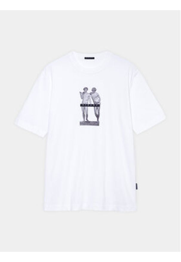 Sisley T-Shirt 3I1XS103I Biały Regular Fit. Kolor: biały. Materiał: bawełna