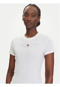 Tommy Jeans T-Shirt Linear DW0DW21422 Écru Slim Fit. Materiał: bawełna #4