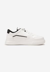 Born2be - Biało-Czarne Sneakersy z Perforacją i Kontrastowymi Lamówkami Adanria. Kolor: biały #4