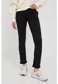 Pepe Jeans jeansy damskie kolor czarny medium waist. Kolor: czarny
