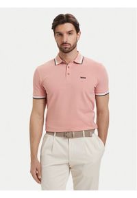 BOSS Polo Paddy 50469055 Różowy jasny Regular Fit. Typ kołnierza: polo. Kolor: różowy. Materiał: bawełna #1