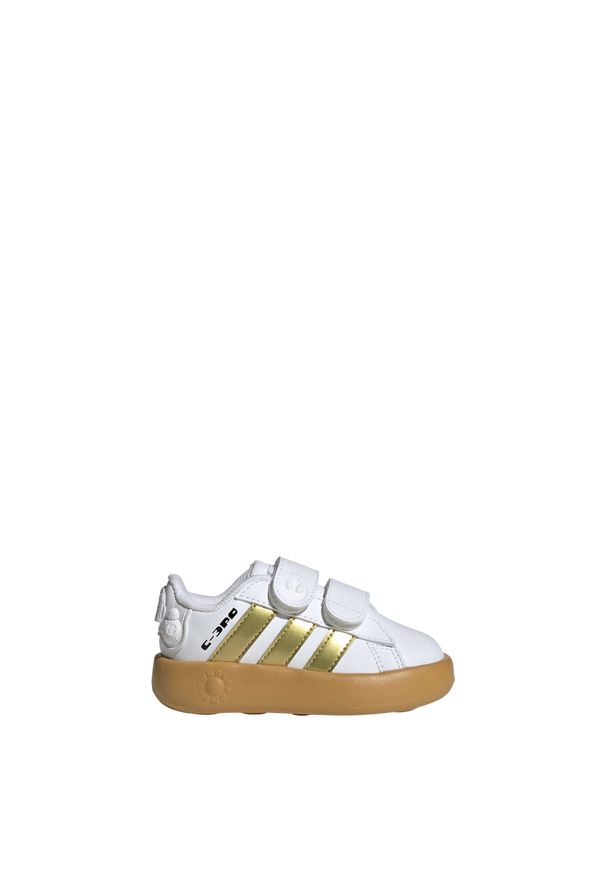 Buty Adidas Star Wars Grand Court 2.0 Infants. Kolor: wielokolorowy, żółty, brązowy, biały, zielony. Wzór: motyw z bajki. Sport: tenis