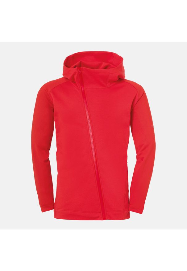 UHLSPORT - Kurtka z kapturem Uhlsport Pro. Typ kołnierza: kaptur. Kolor: czerwony, wielokolorowy, czarny. Materiał: dresówka. Sezon: zima. Sport: fitness