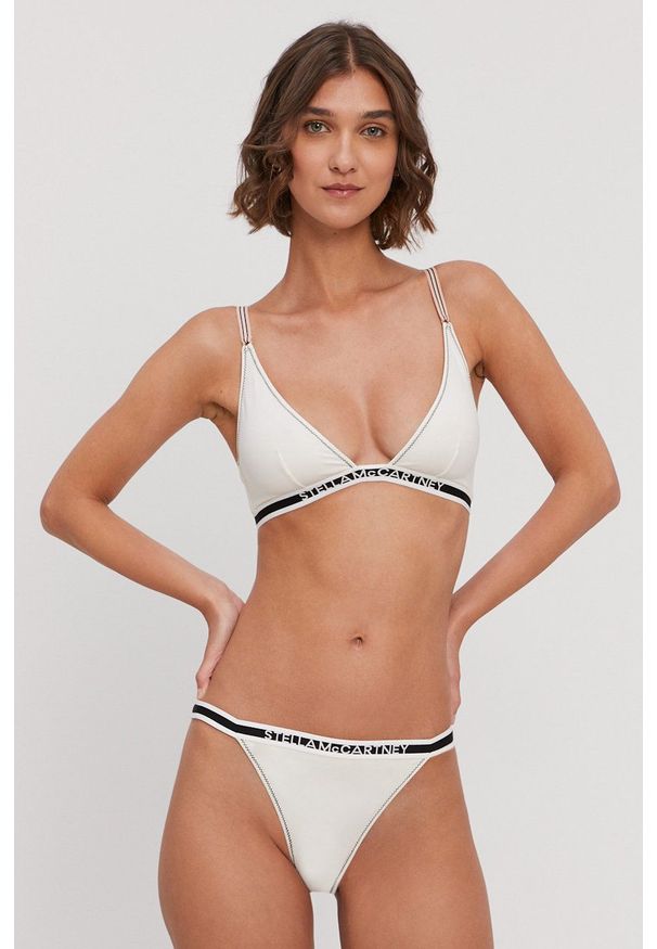 Stella McCartney Lingerie - Biustonosz kąpielowy. Kolor: beżowy. Materiał: dzianina