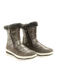 Śniegowce membrana Caprice 26425-27 345 Taupe Comb beżowy. Kolor: beżowy. Materiał: futro, materiał, syntetyk. Sezon: zima #7