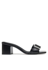 Calvin Klein Klapki Heel Mule 50 W/Buckle - Lth HW0HW02478 Czarny. Kolor: czarny. Materiał: skóra