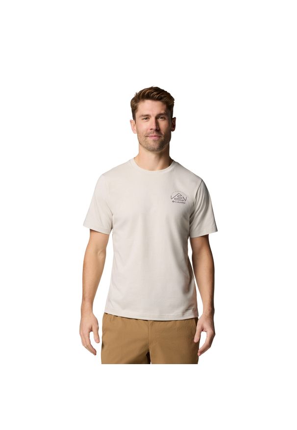 columbia - Koszulka męska Columbia Tunnel Valley Graphic Tee. Kolor: beżowy. Sport: turystyka piesza
