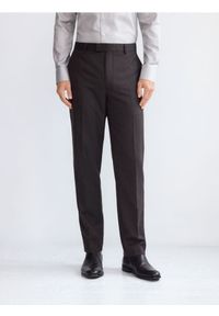 Reserved - Spodnie garniturowe z wełną - brązowy. Kolor: brązowy. Materiał: wełna #1