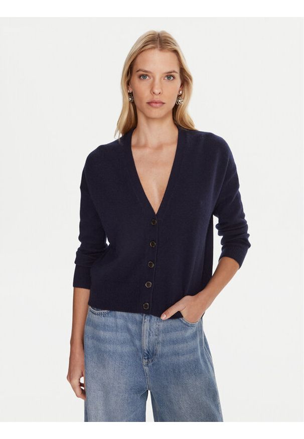 Marella Kardigan Chicco 2523346044 Granatowy Loose Fit. Kolor: niebieski. Materiał: wełna, kaszmir