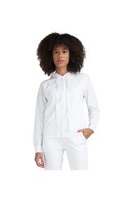 LEONE 1947 APPAREL - Luksusowy damski dres z kapturem i zamkiem błyskawicznym. Kolor: biały. Materiał: dresówka. Sport: fitness