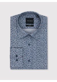 Pako Lorente - PAKO LORENTE - Niebieska koszula męska w kwiaty. Kolor: niebieski. Materiał: lyocell. Długość rękawa: długi rękaw. Długość: długie. Wzór: kwiaty #3