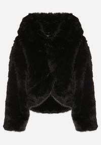 Born2be - Czarna Futrzana Kurtka z Nieodpinanym Kapturem Zetena. Kolor: czarny. Materiał: futro. Styl: elegancki, klasyczny #4