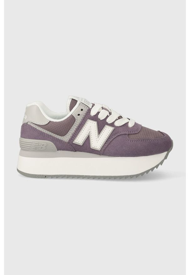 New Balance sneakersy WL574ZSP kolor fioletowy. Nosek buta: okrągły. Kolor: fioletowy. Materiał: guma. Obcas: na platformie. Model: New Balance 574