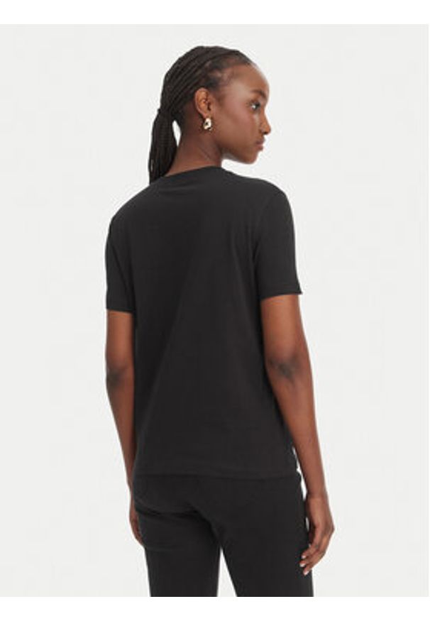 Versace Jeans Couture T-Shirt 80HAHE02 CJ00E Czarny Regular Fit. Kolor: czarny. Materiał: bawełna