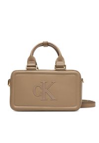 Calvin Klein Torebka Bold Ck Elongated Mini Tote LV04F3411G Beżowy. Kolor: beżowy. Materiał: skórzane #1