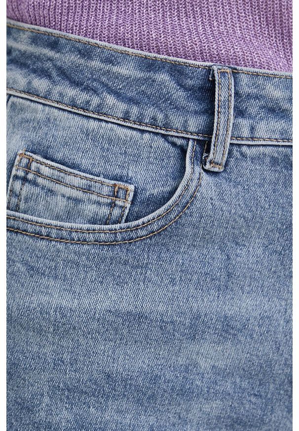 Vila Jeansy damskie high waist. Stan: podwyższony. Kolor: niebieski