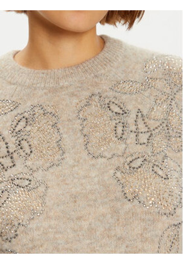 Marciano Guess Sweter 4BGR44 5786Z Brązowy Regular Fit. Kolor: brązowy. Materiał: syntetyk