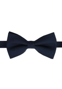 Wełniana Mucha Męska - His Story - Granatowa. Kolor: niebieski. Materiał: wełna. Wzór: aplikacja. Styl: sportowy, elegancki #1