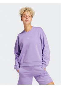 Adidas - adidas Bluza ALL SZN Fleece Sweatshirt IC6450 Fioletowy Loose Fit. Kolor: fioletowy. Materiał: bawełna