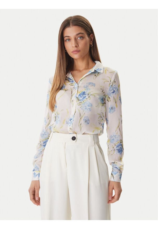 Guess Koszula W6RH73 WDW82 Biały Regular Fit. Kolor: biały. Materiał: syntetyk